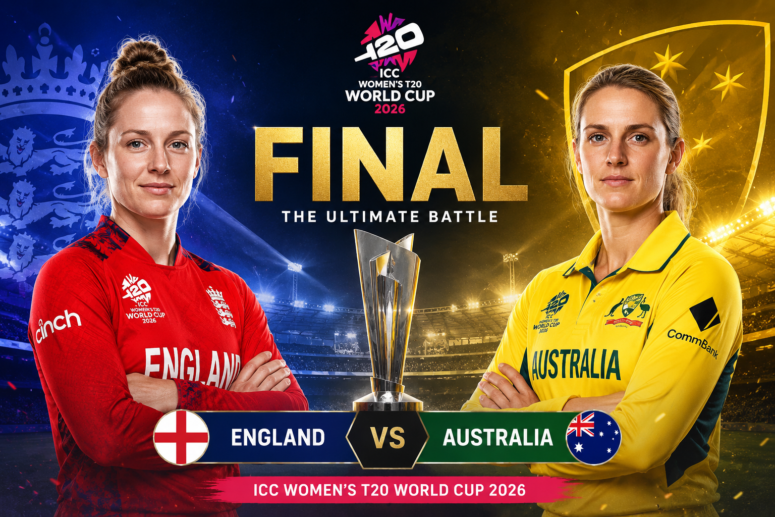 England Women vs Australia Women, Final, ICC Women’s T20 World Cup 2026 – A Clash of Titans at Lord’s